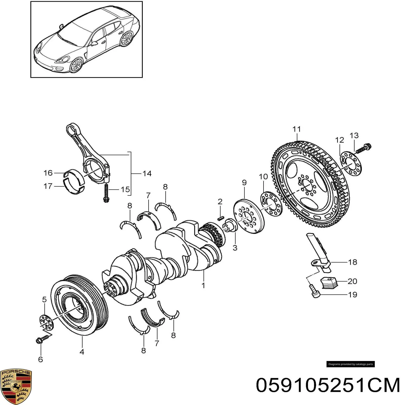 059105251CM Porsche Демпфер колінвалу