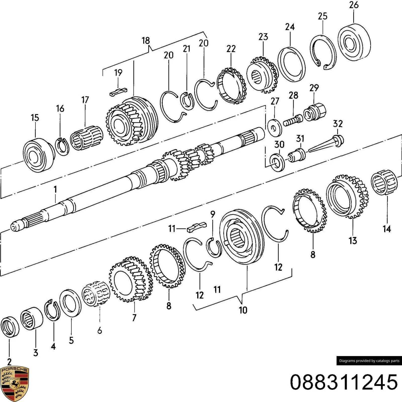  Porsche 088311245 ціна, від 22.10 USD