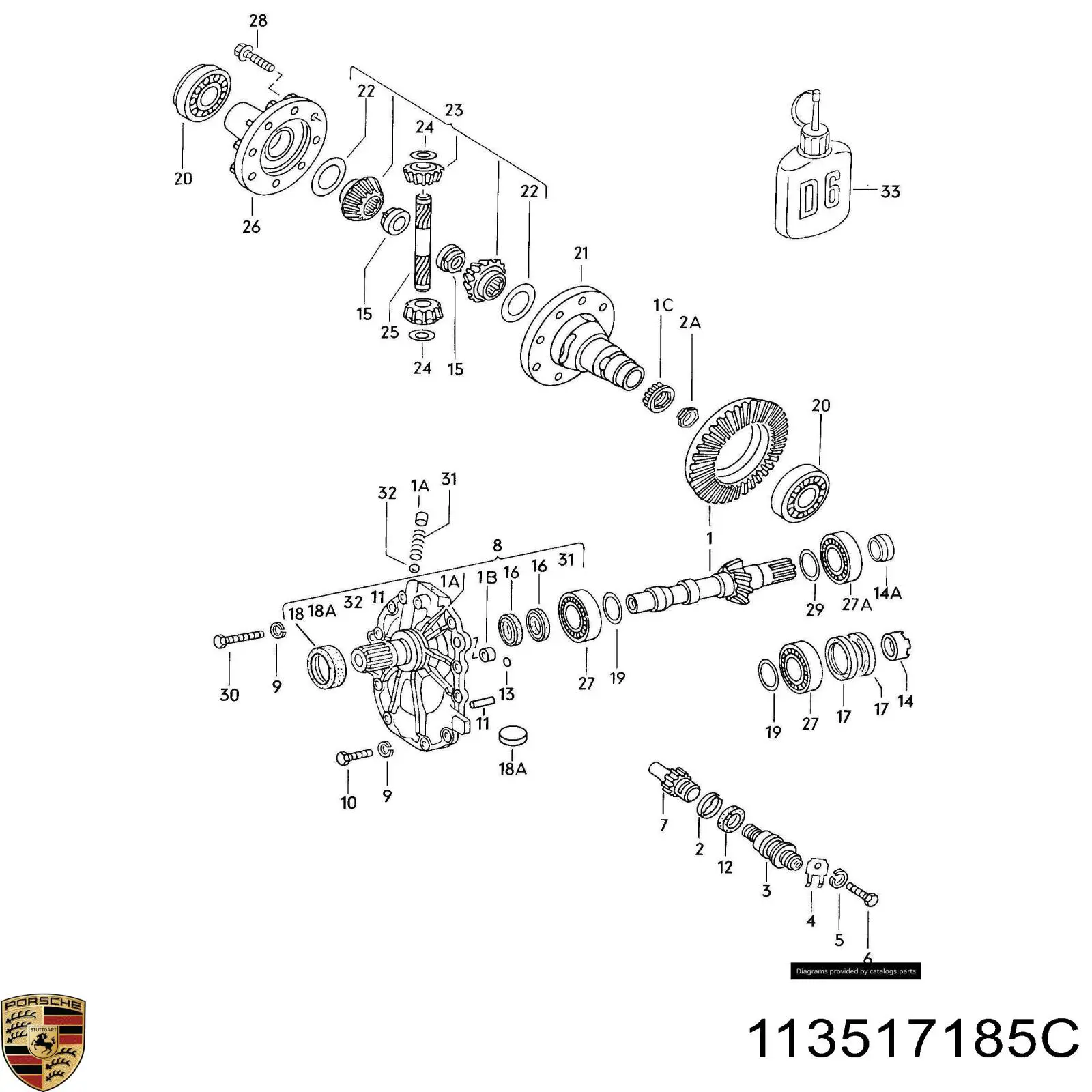 113517185C Porsche Підшипник ступиці передній, внутрішній