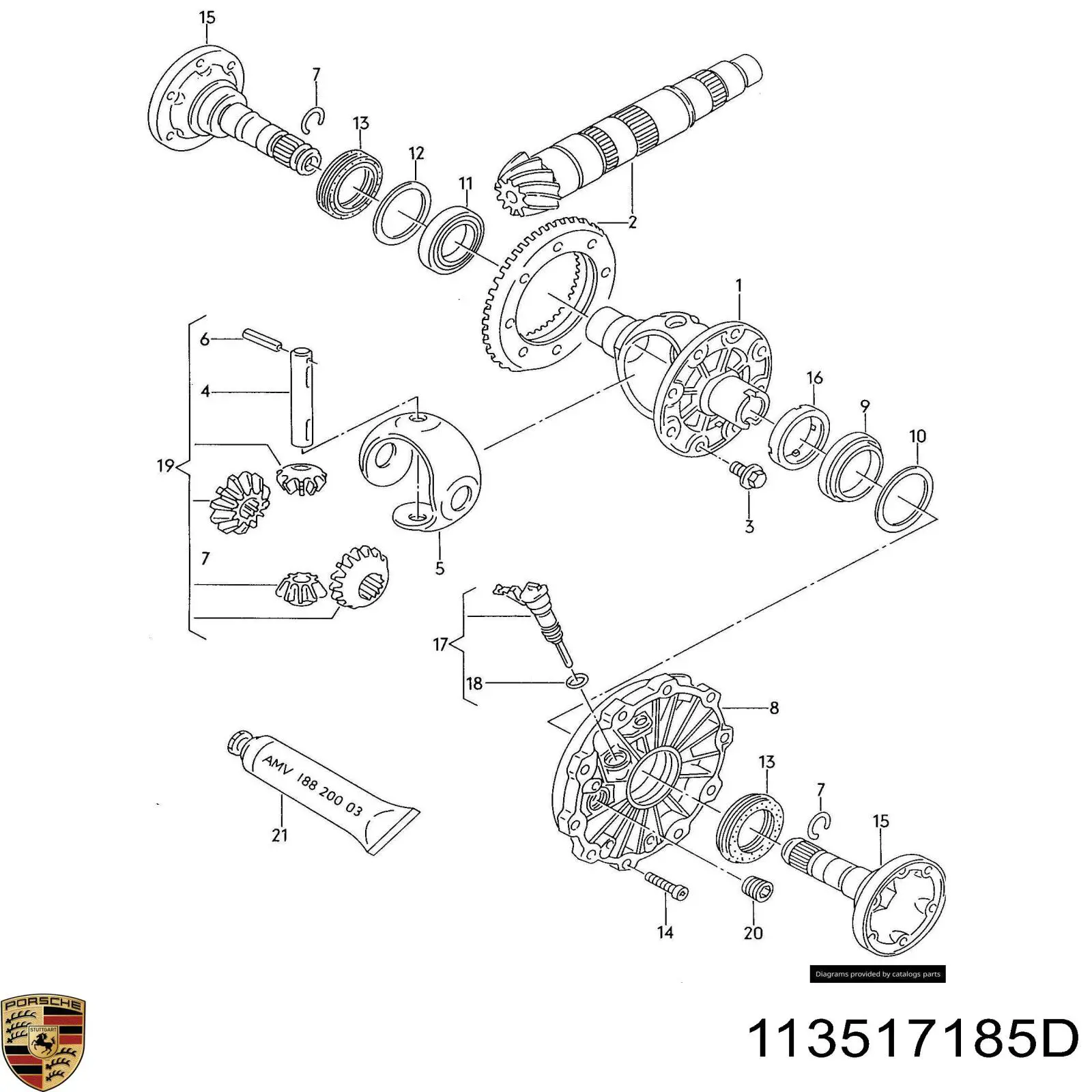 113517185D Porsche Передній підшипник колеса