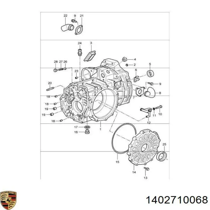 Купити 1402710068 Porsche Кріплення кпп