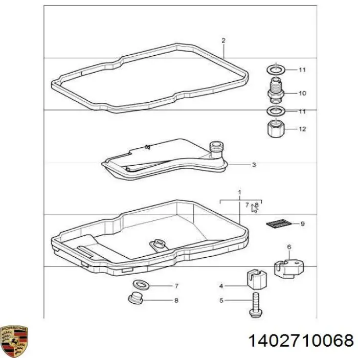 1402710068 Porsche Балка кріплення коробки передач