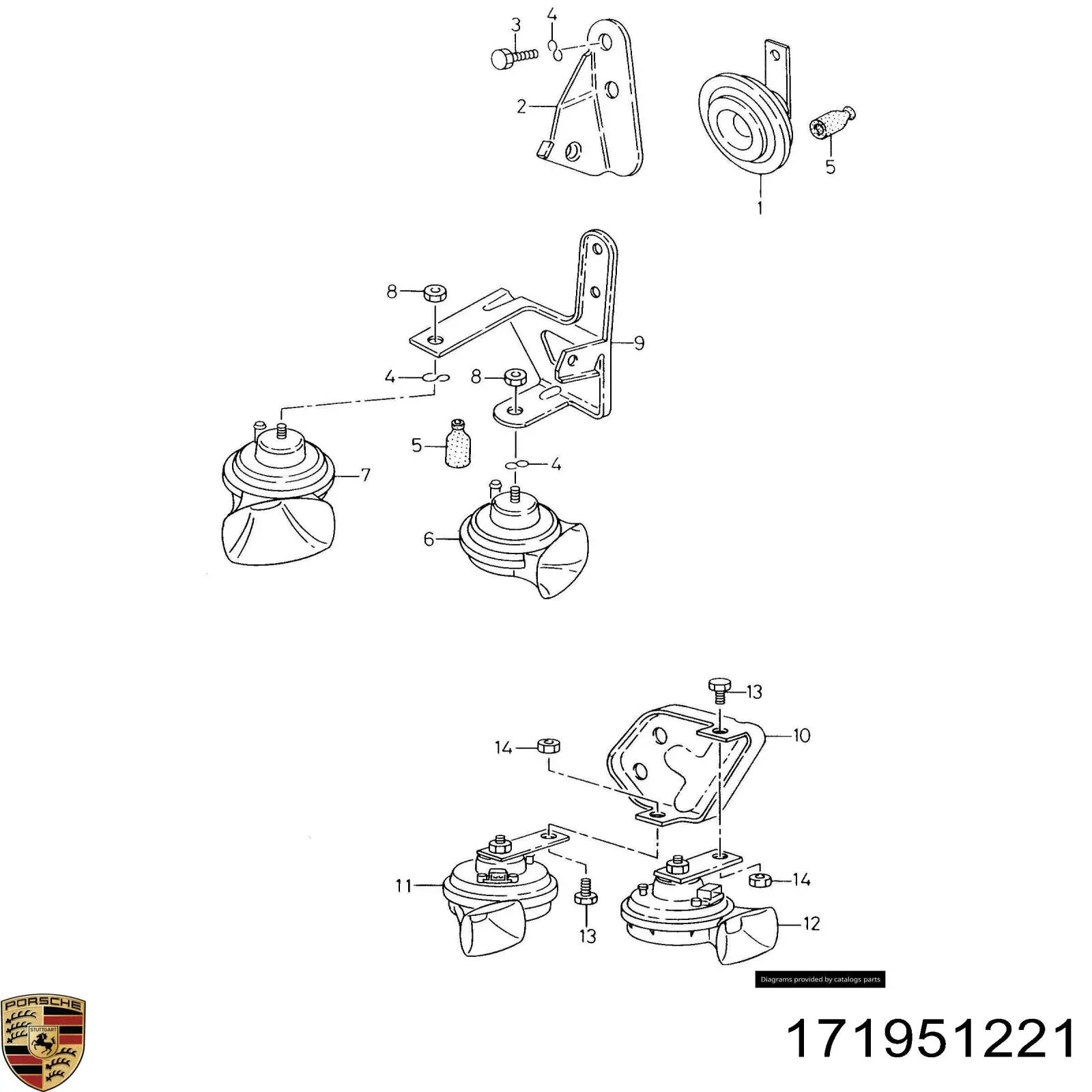 Купити 171951221 Porsche Клаксон