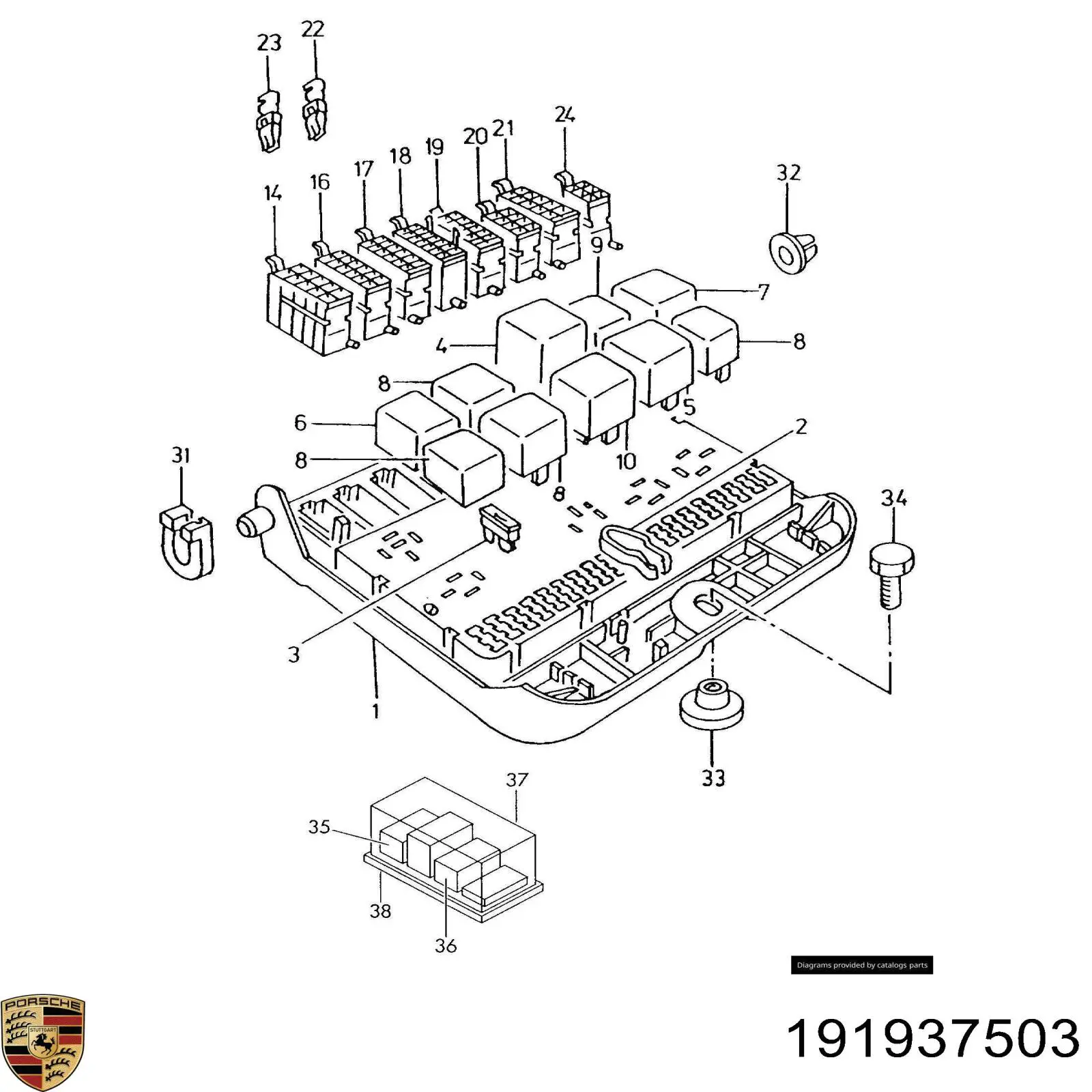 191937503 Porsche реле вентилятора