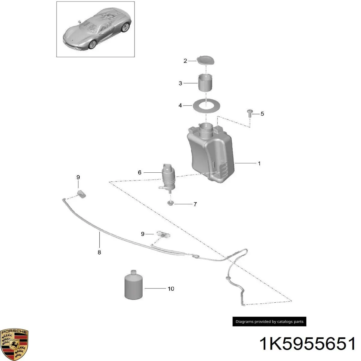 Насос омивача Porsche 1K5955651