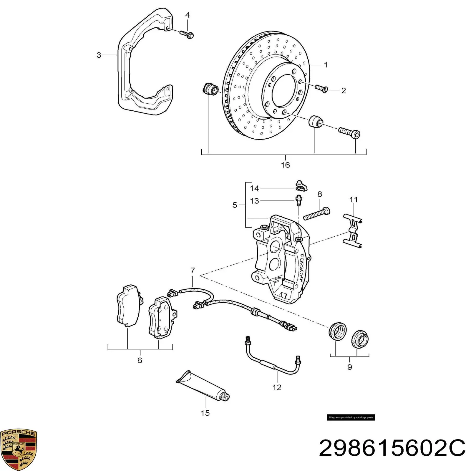 298615602C Porsche Дискові гальма