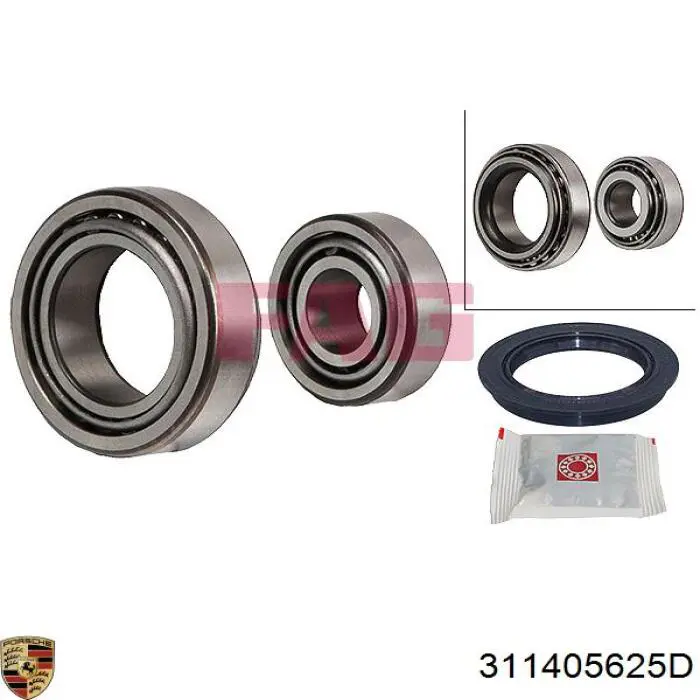 311405625D Porsche Підшипник ступиці задньої