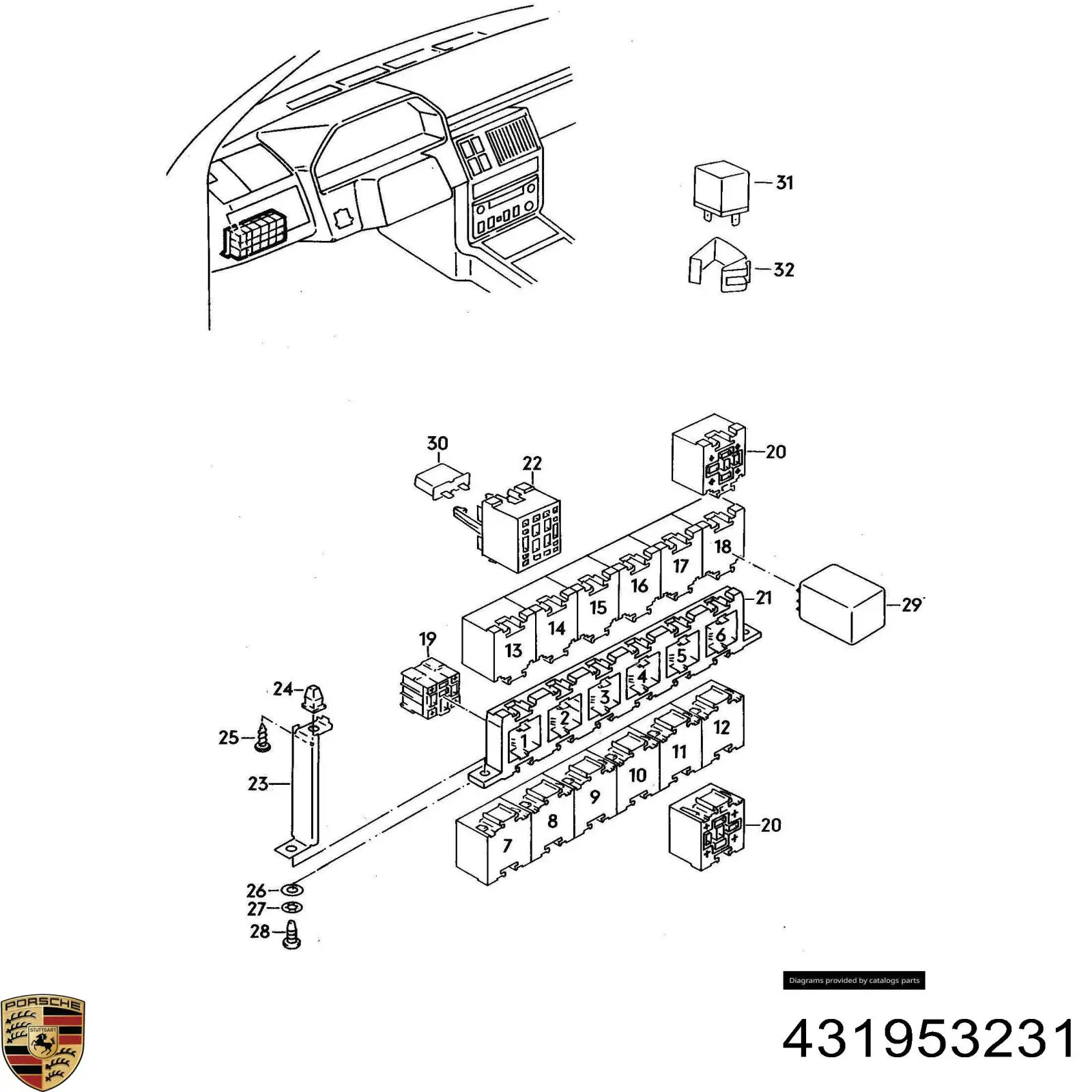 Реле покажчиків поворотів 431953231 Porsche