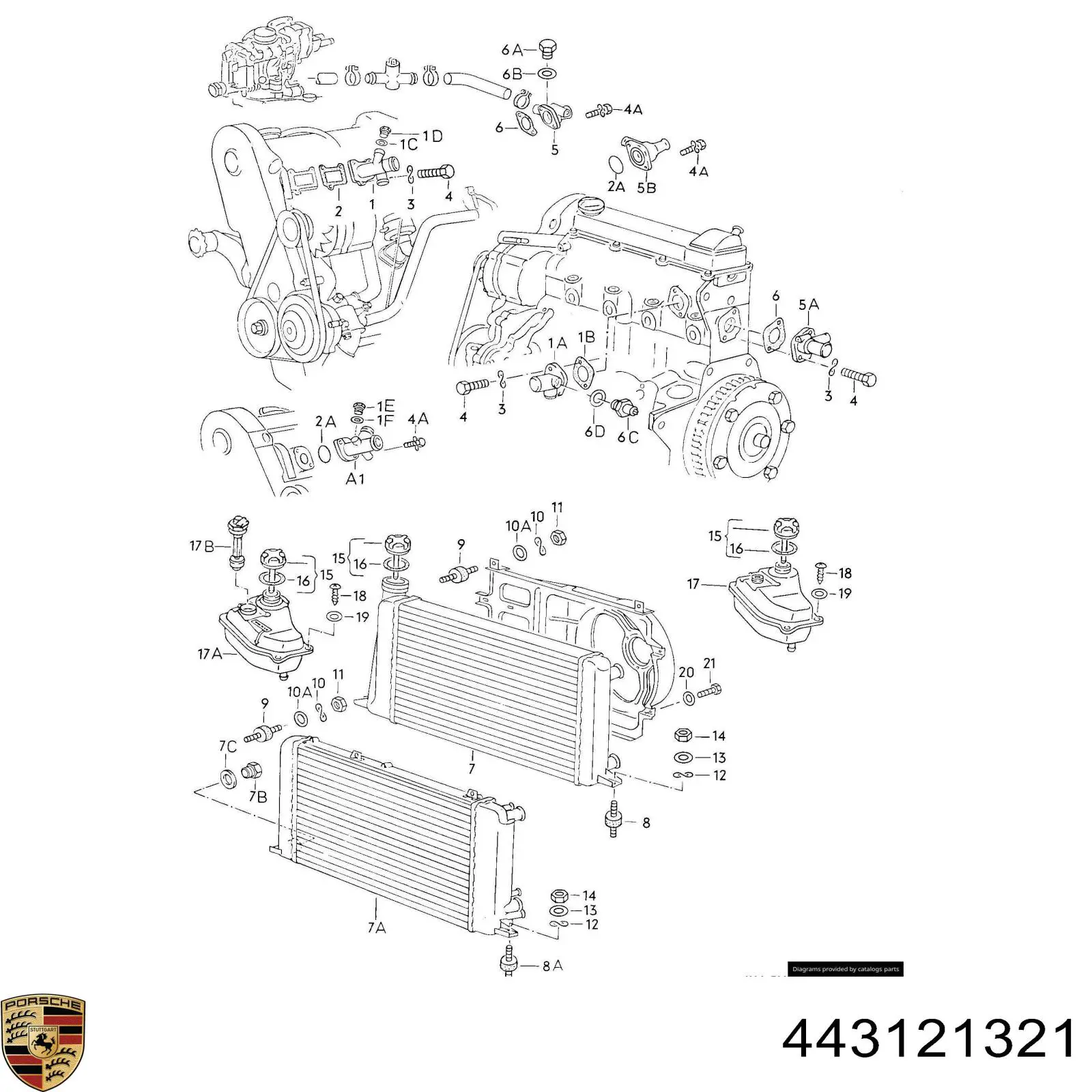 443121321 Porsche Пробка розширювального бачка