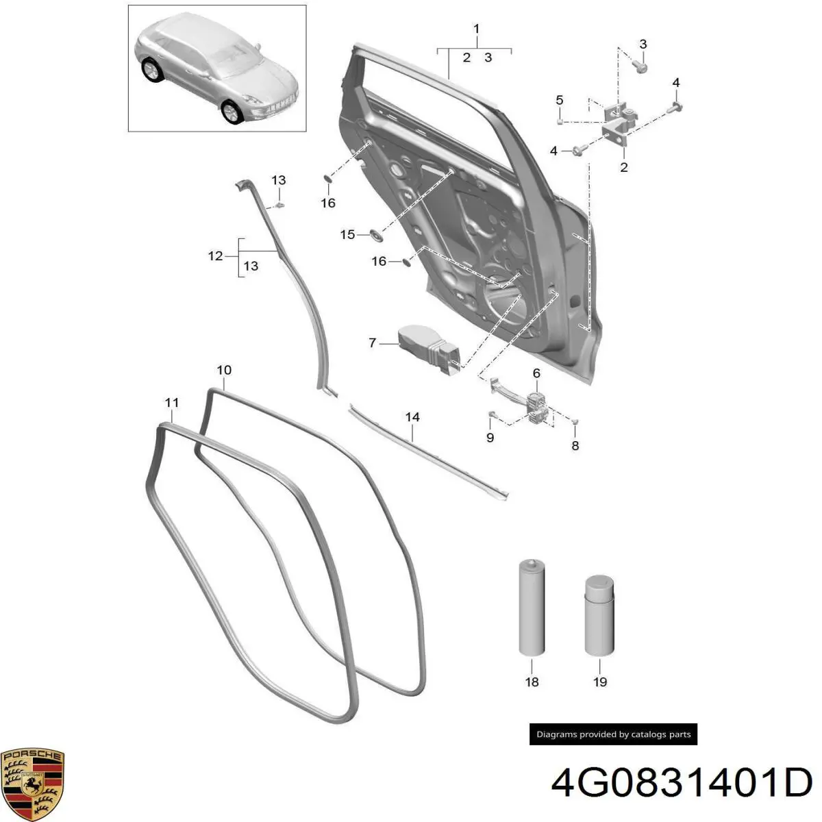  Porsche 4G0831401D ціна, від 12.67 USD