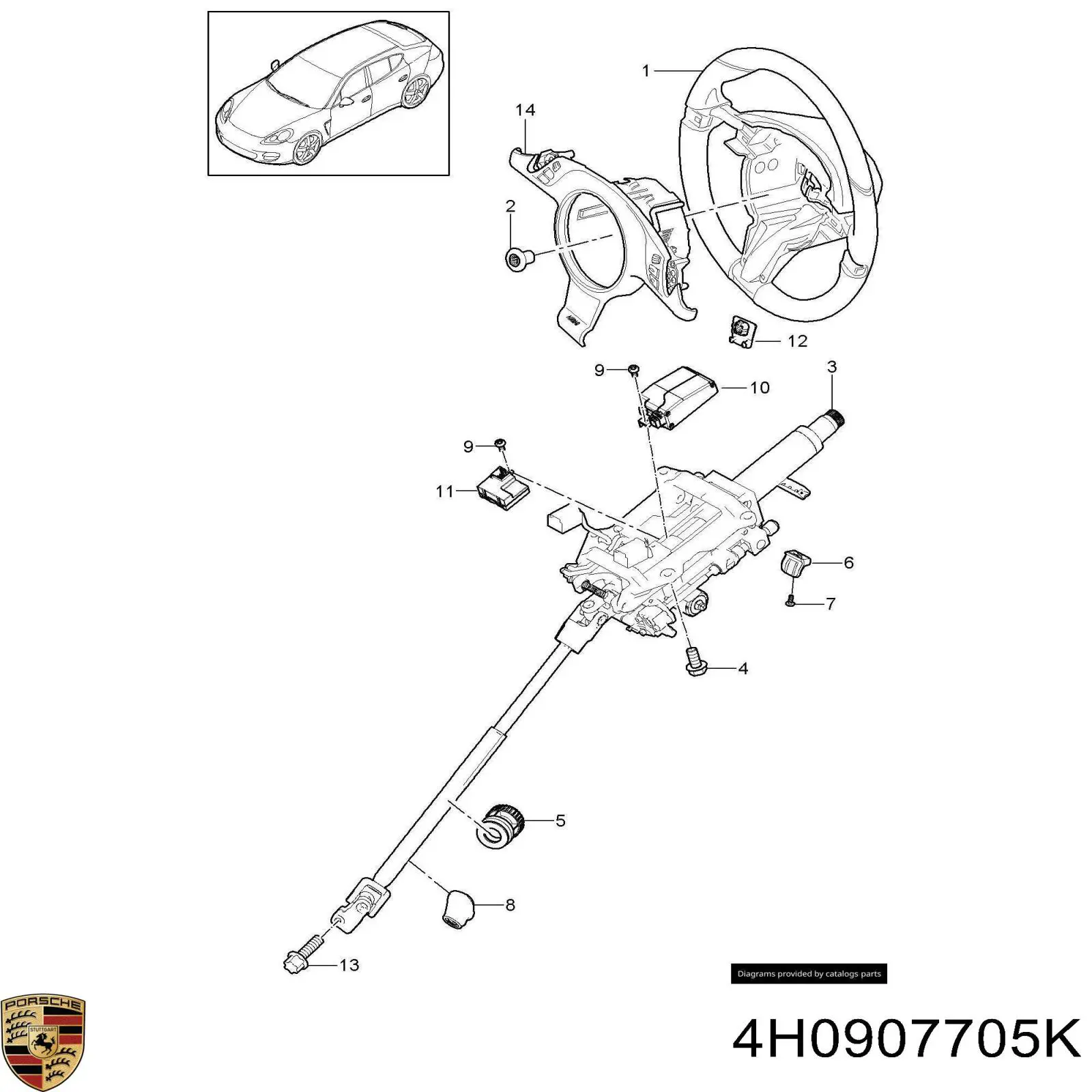 Купити 4H0907705K Porsche Електронний модуль рульової колонки