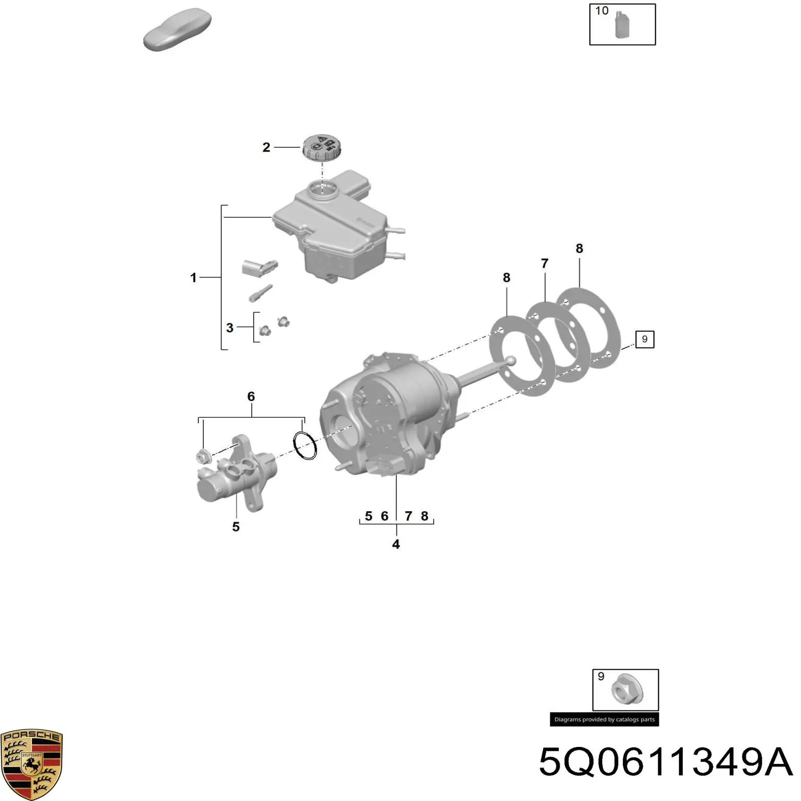 Кришка бачка головного гальмівного циліндру VAG 5Q0611349A ціна, від 1.14 USD