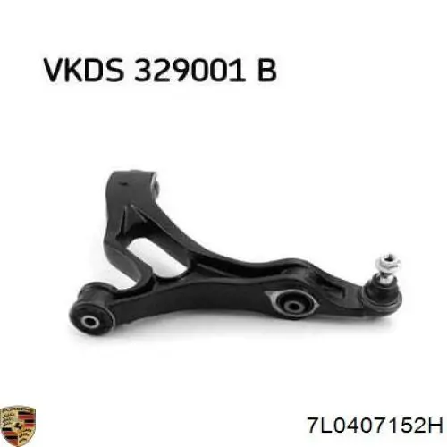 Важіль передньої підвіски нижній, правий 7L0407152H Porsche
