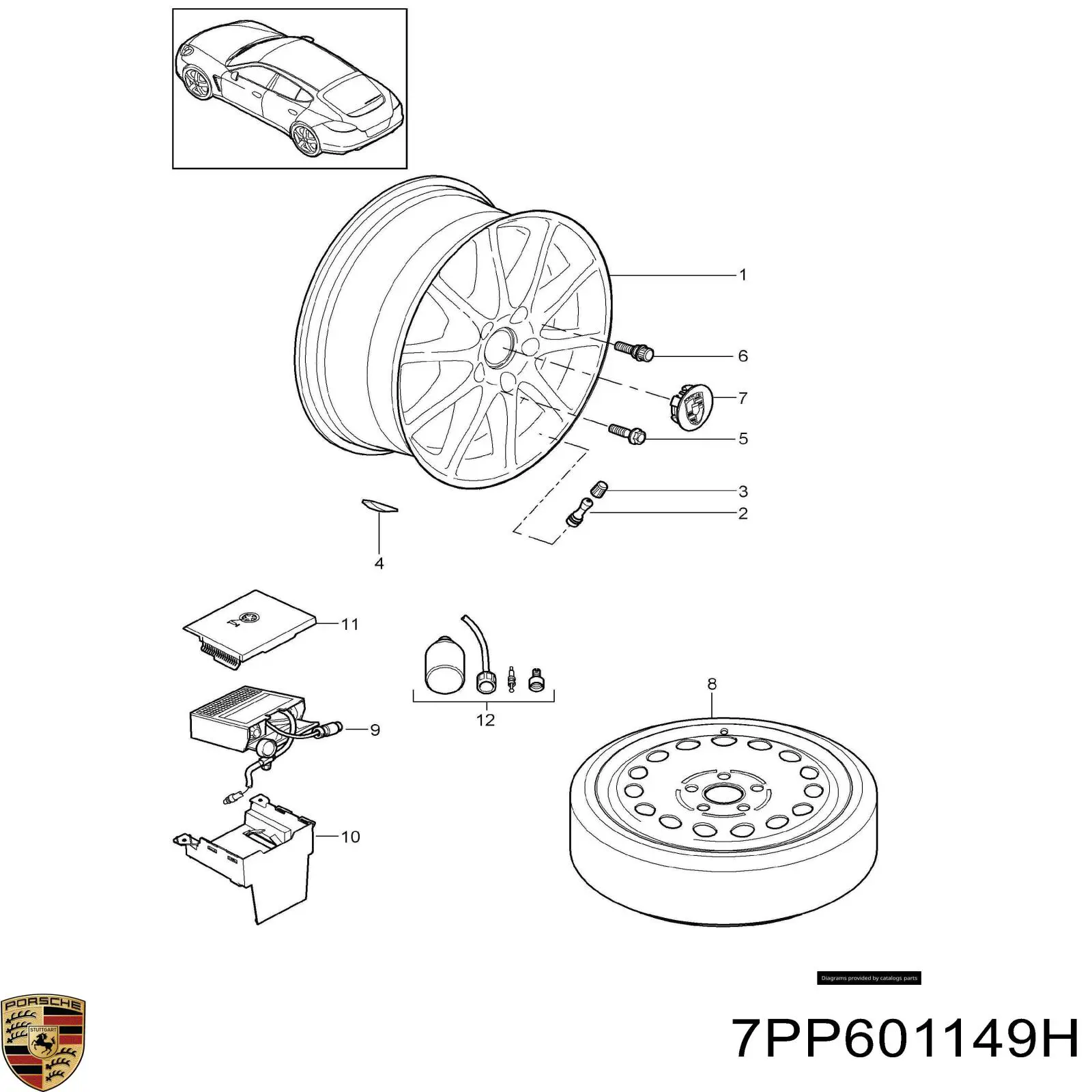 Ковпаки на диски Porsche 9Y0601149A ціна, від 31.78 USD
