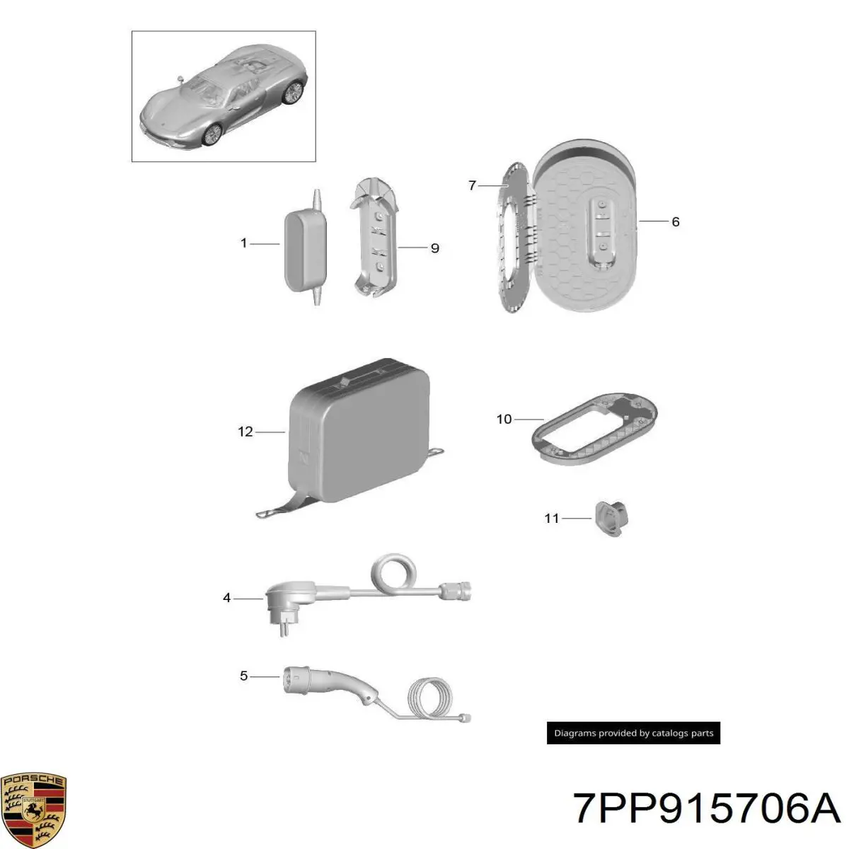 7PP915706A Porsche Порт зарядки