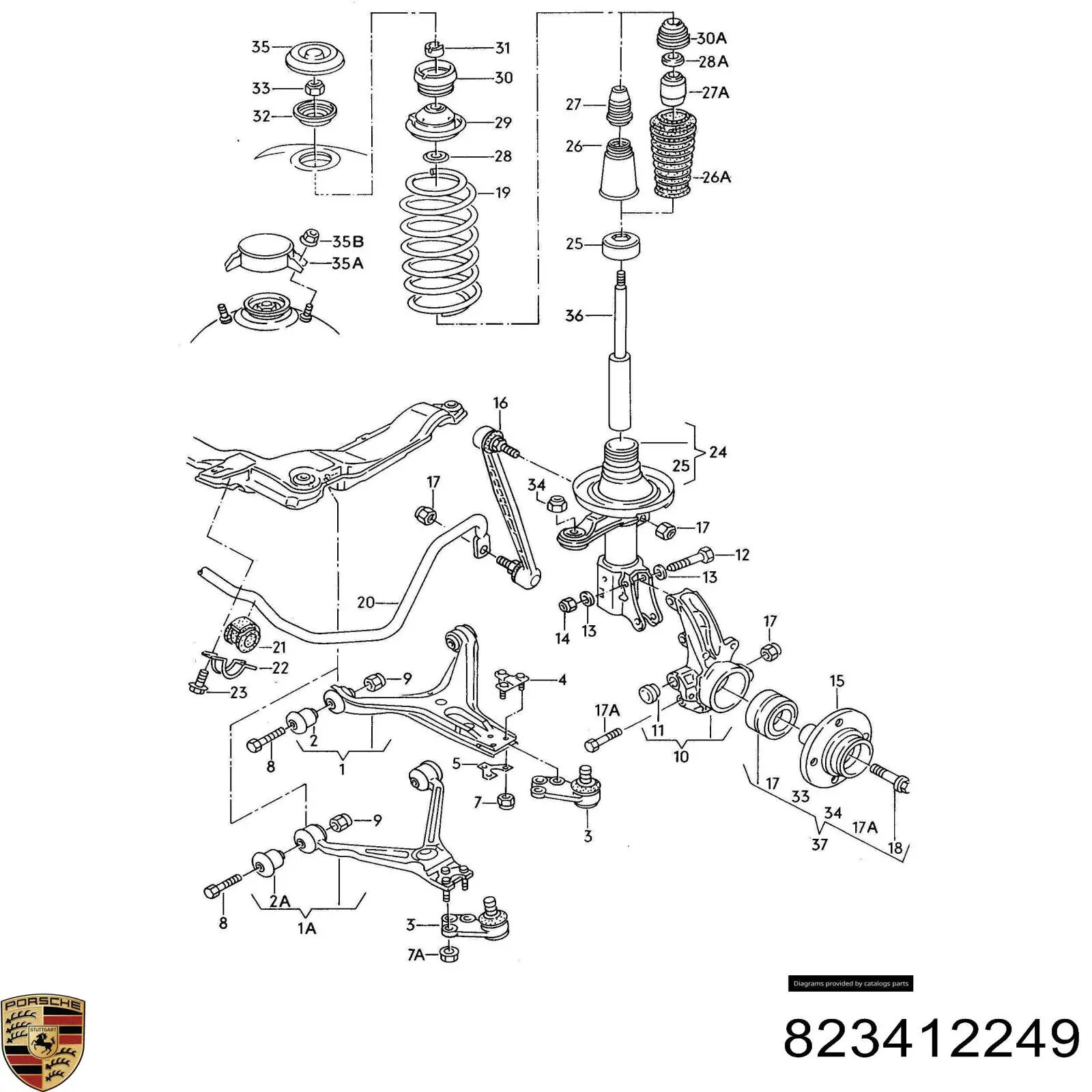 823412249 Porsche Підшипник опори амортизатора
