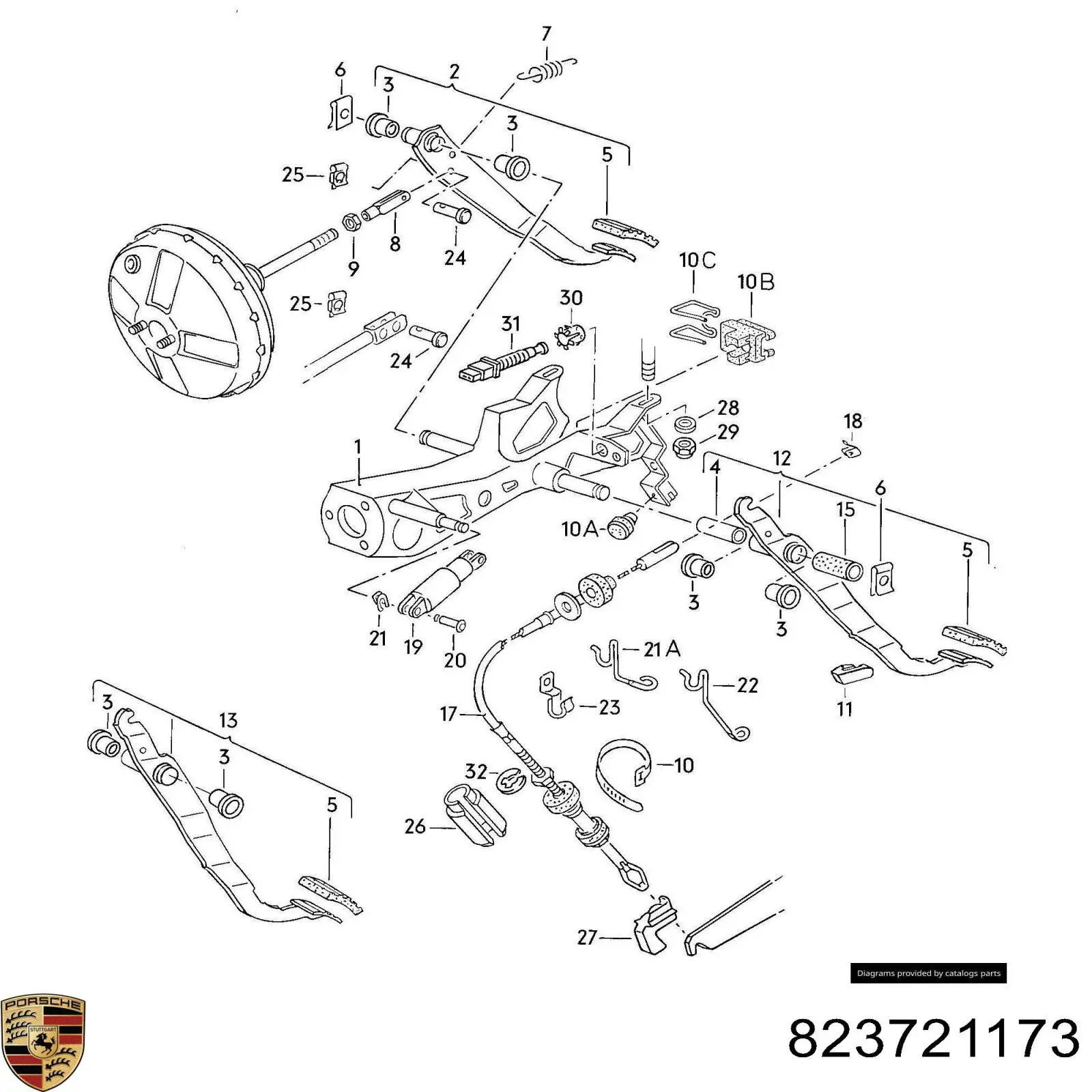 Накладка педалі гальма 823721173 Porsche