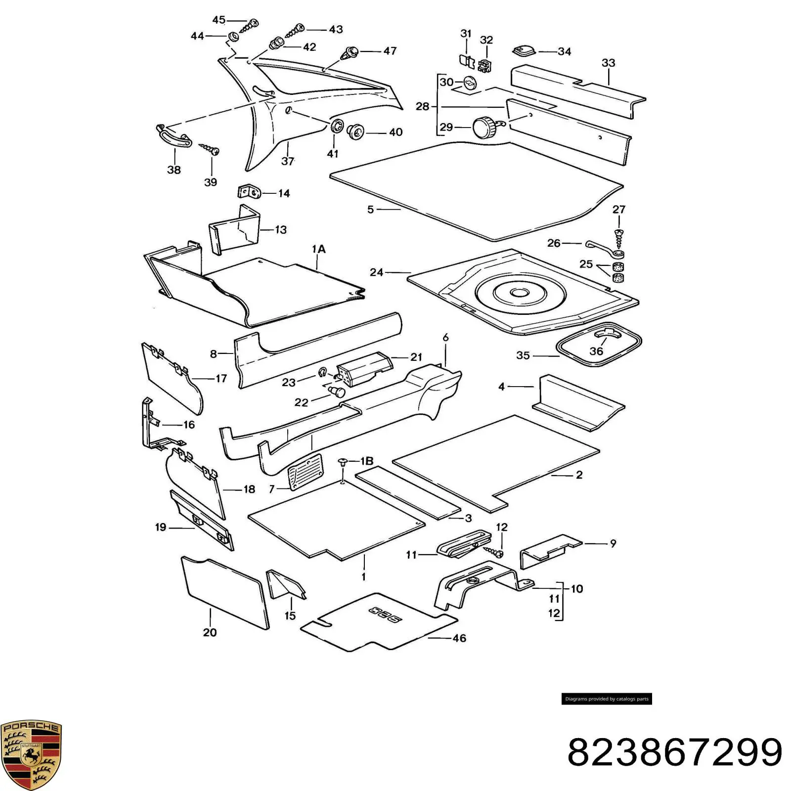 Пістон (кліп) кріплення обшивки дверей Porsche 823867299 ціна, від 0.37 USD