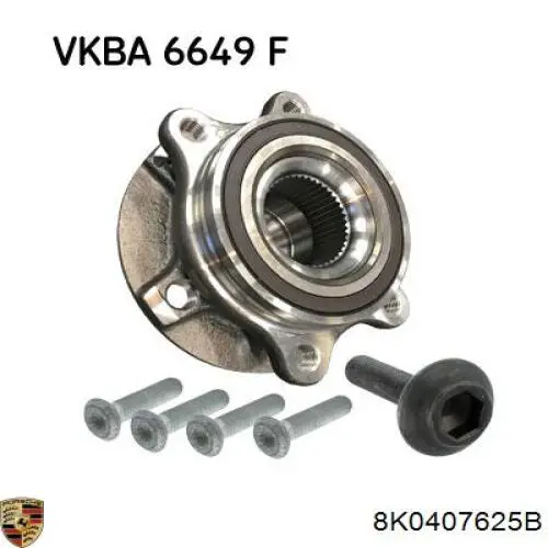 Підшипник маточини передньої/задньої 8K0407625B Porsche