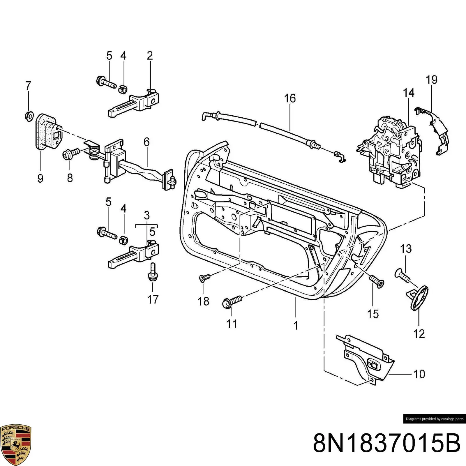Замок дверей водія Porsche 9A783701502