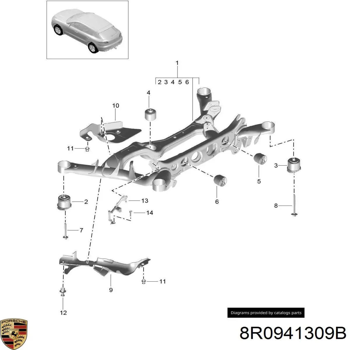 Датчик рівня положення кузова, задній лівий 8R0941309B Porsche