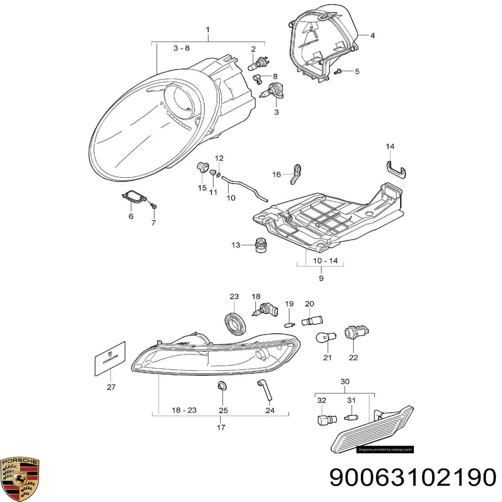  Porsche 90063102190 ціна, від 3.76 USD