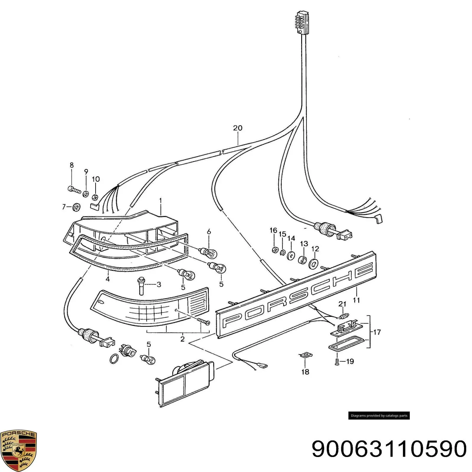 Лампочка плафону освітлення салону/кабіни Porsche 90063110590 ціна, від 0.52 USD