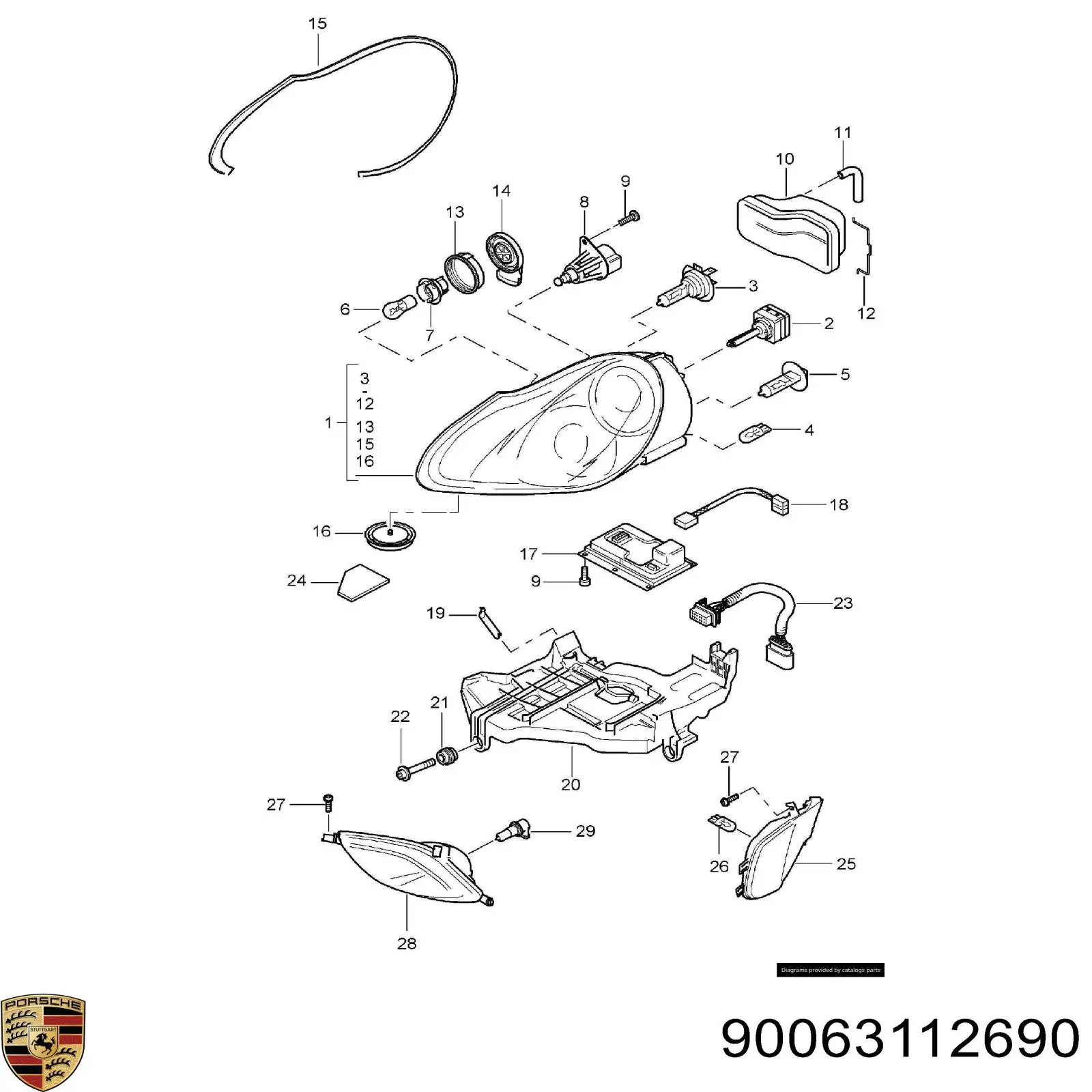Лампочка галогенна Porsche 90063112690 ціна, від 1.63 USD