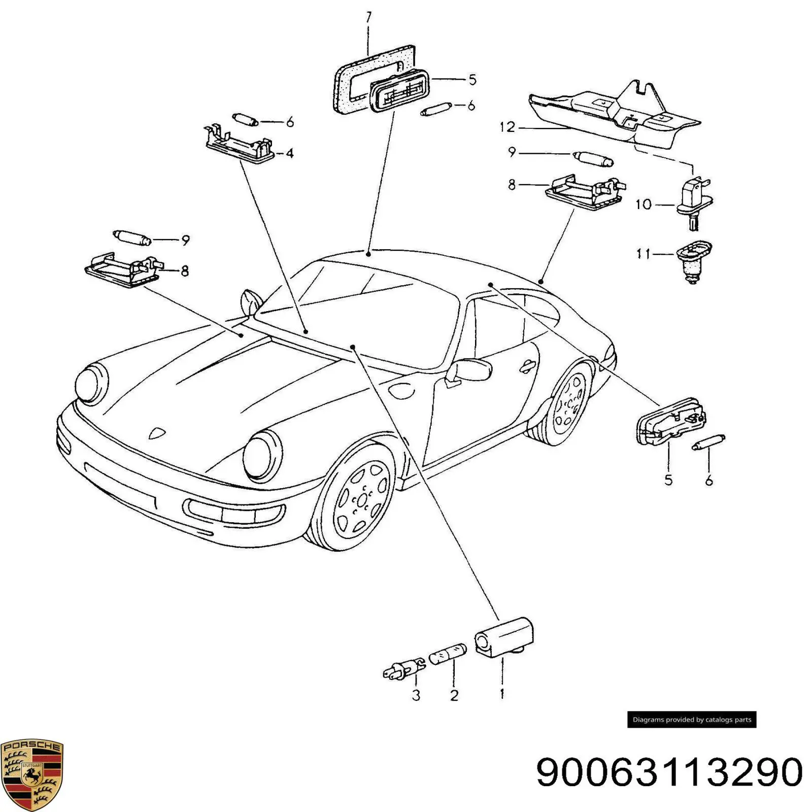 90063113290 Porsche лампочка щитка / панелі приладів