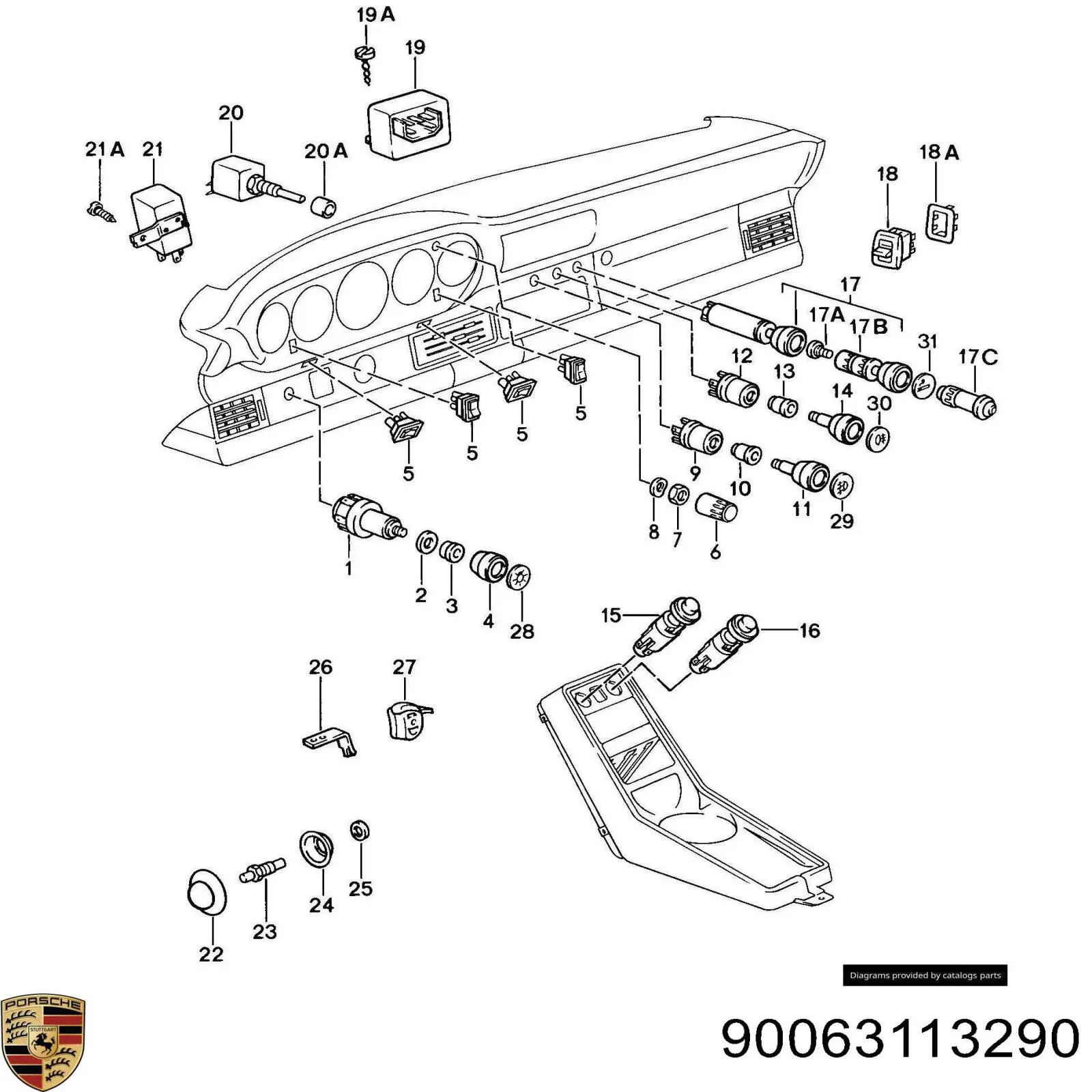 Лампочка щитка / панелі приладів Porsche 90063113290 ціна, від 0.29 USD