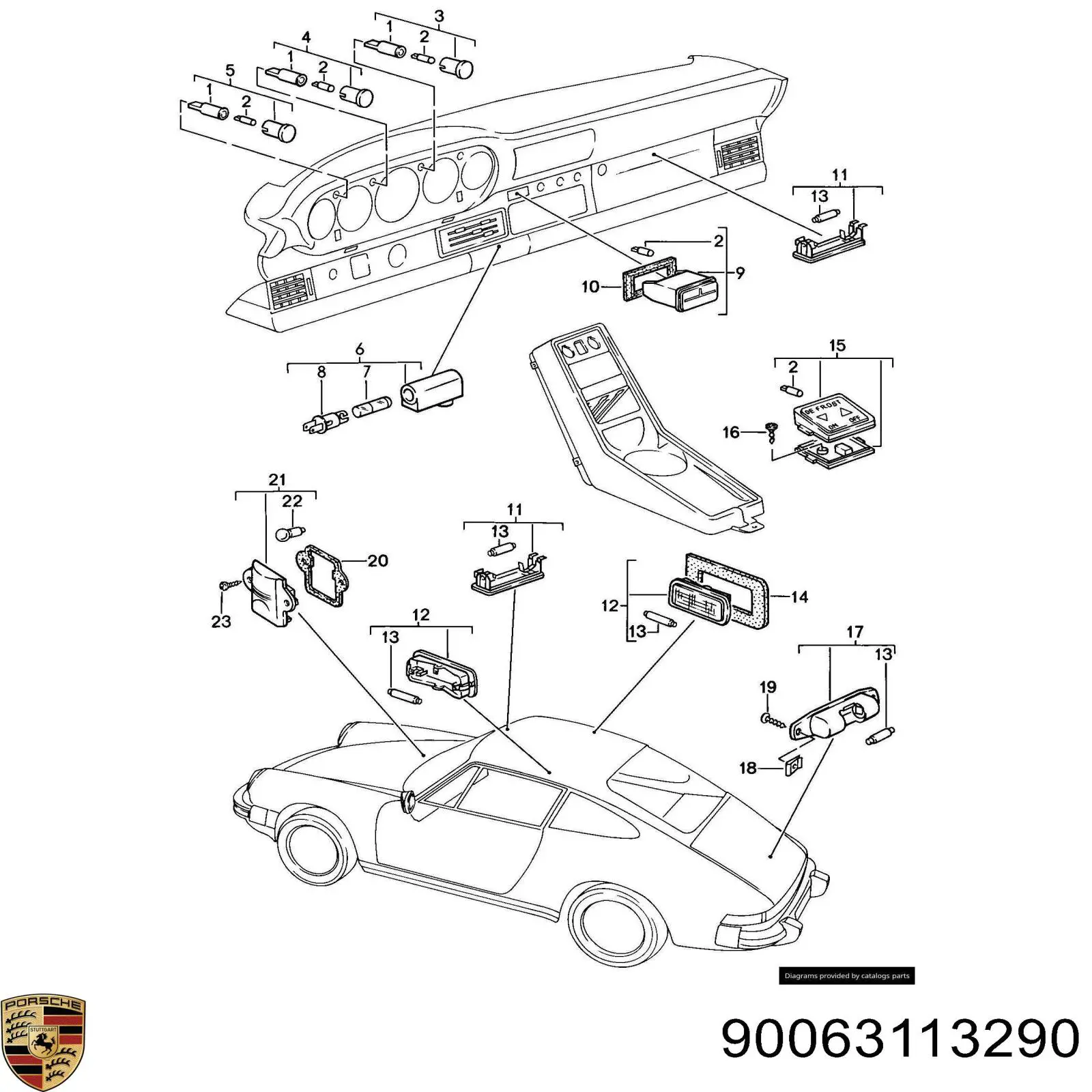 Купити 90063113290 Porsche Лампочка щитка / панелі приладів