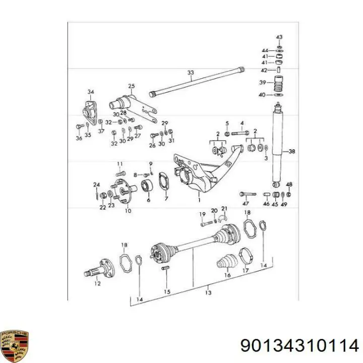  Porsche 90134310114 ціна, від 1332.36 USD