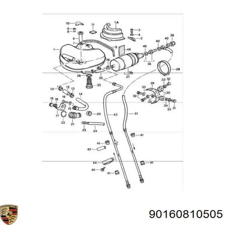  Porsche 90160810505 ціна, від 1434.11 USD