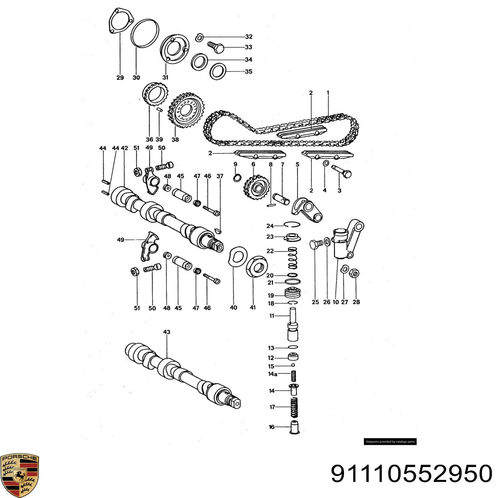 Ланцюг ГРМ 91110552950 Porsche