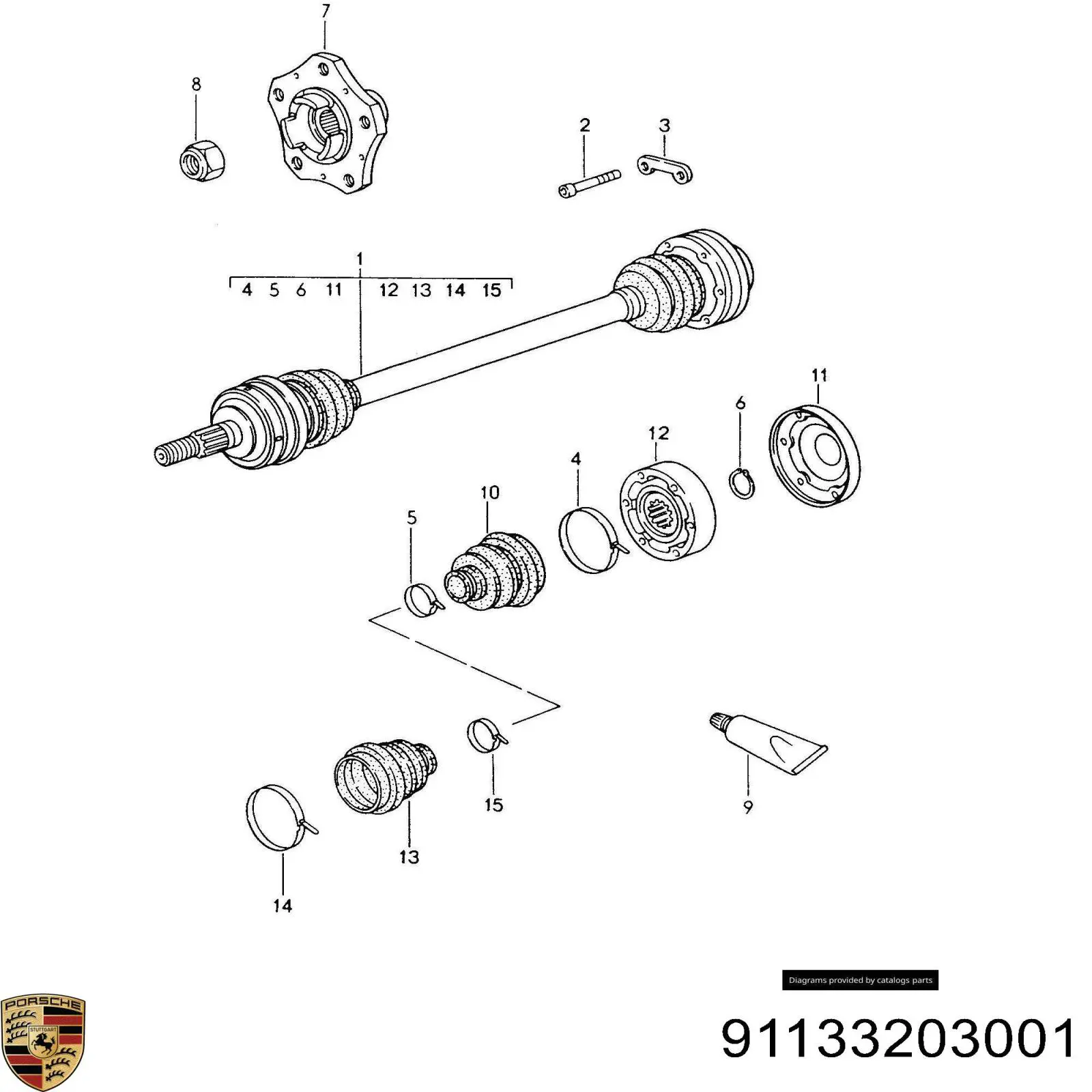 ШРКШ внутрішній, передній Porsche 91133203001 ціна, від 29.13 USD