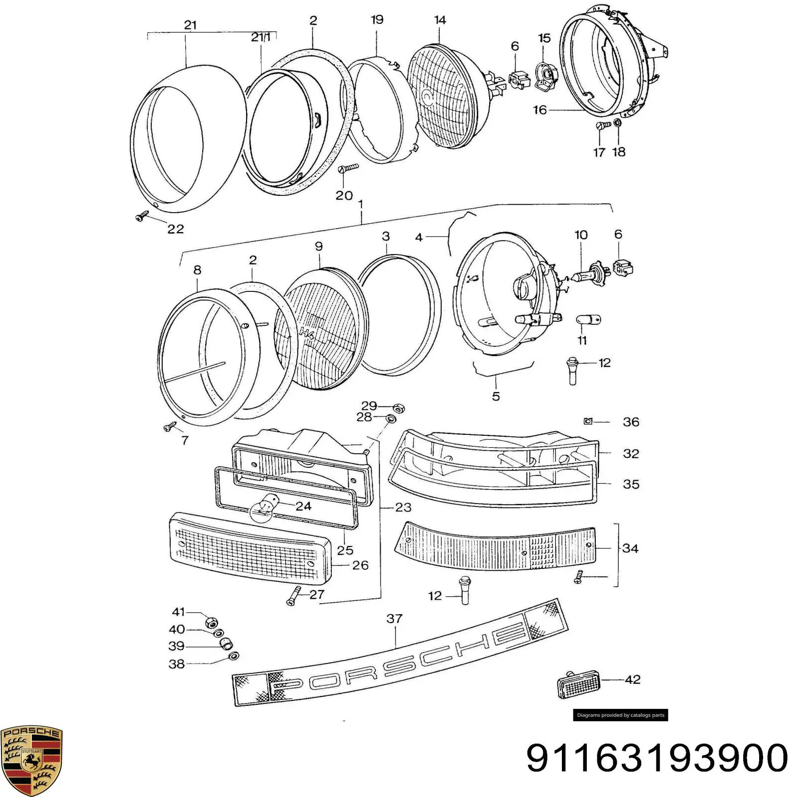 Лівий стоп 91163193900 Porsche