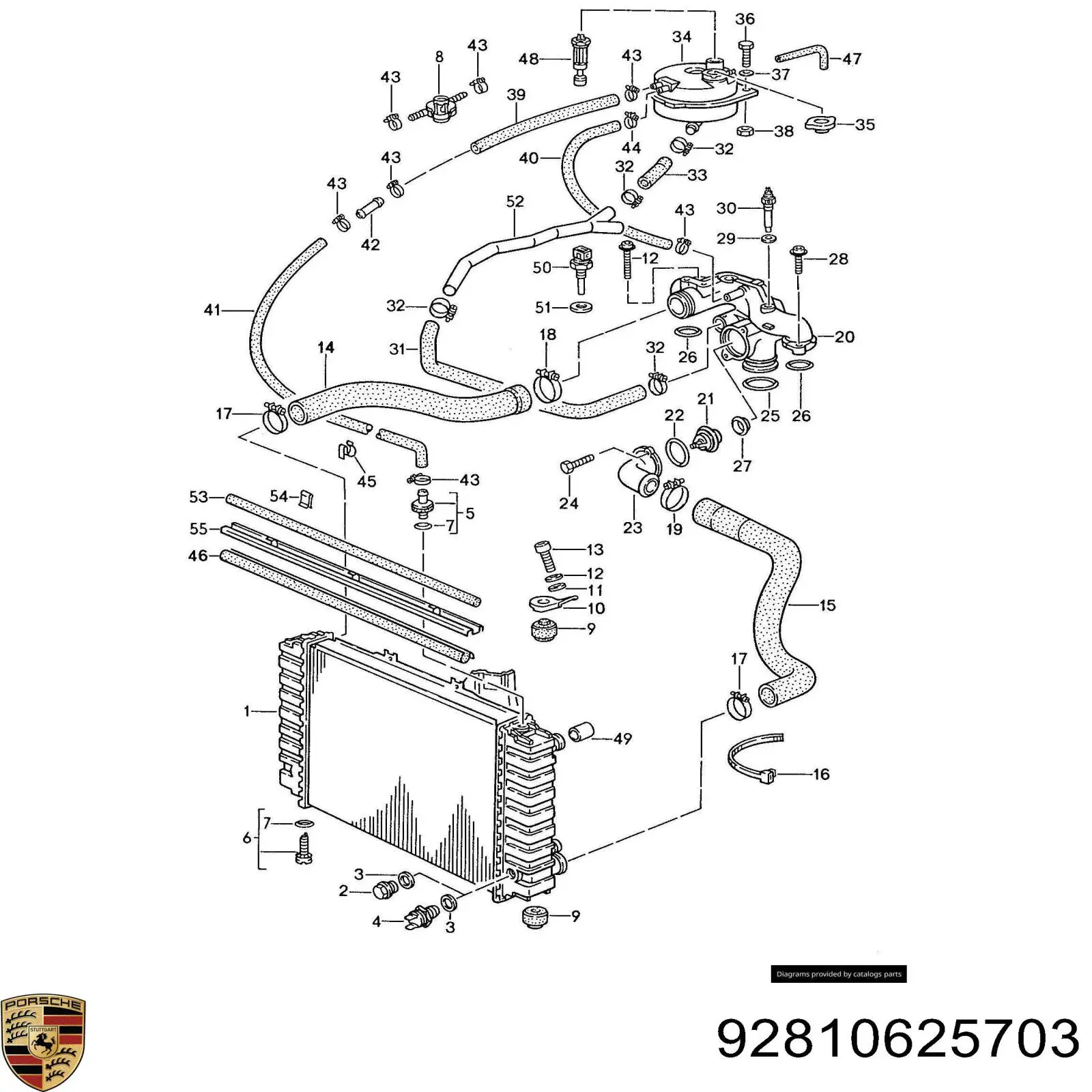 Пробка радіатора Porsche 92810625703