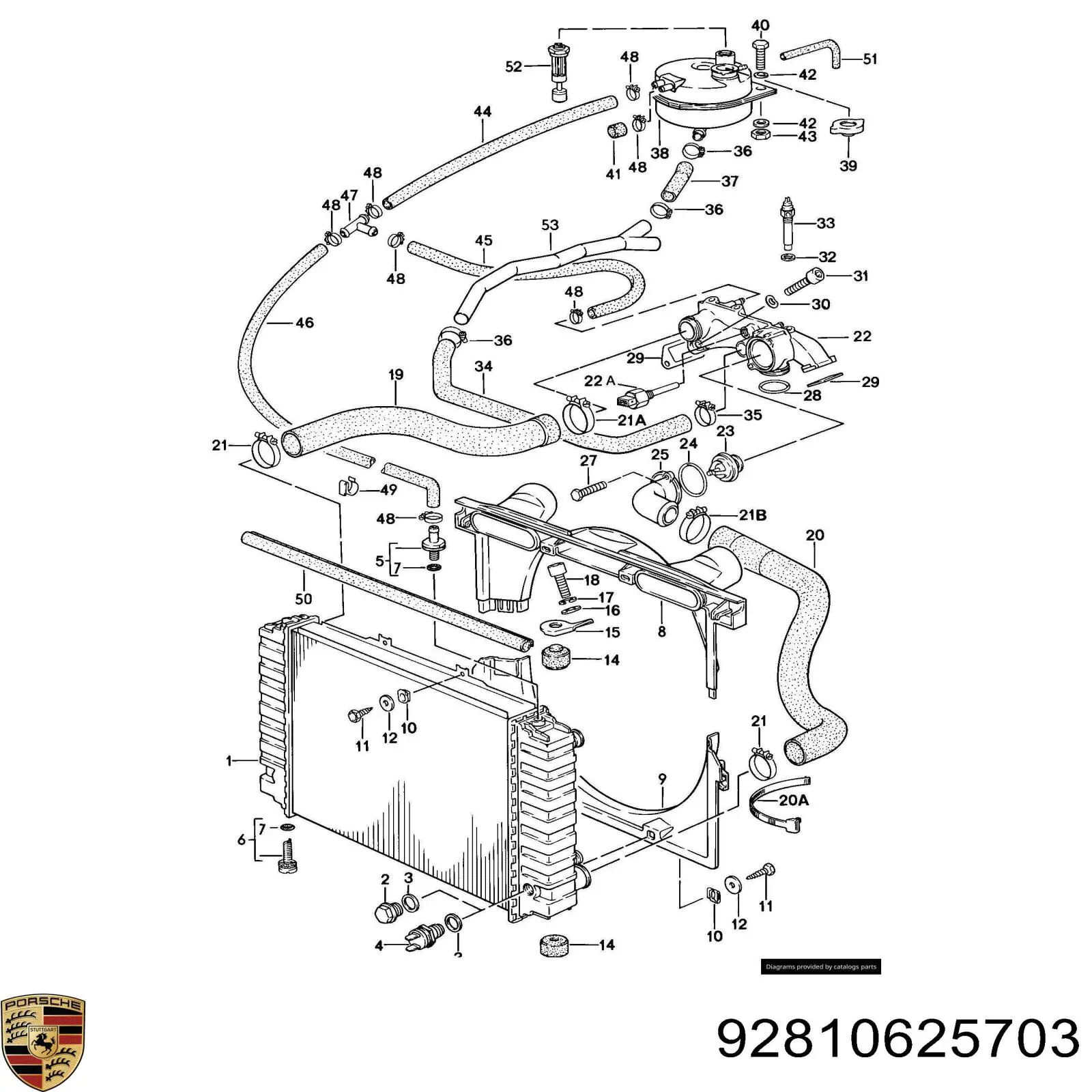 92810625703 Porsche кришка/пробка радіатора