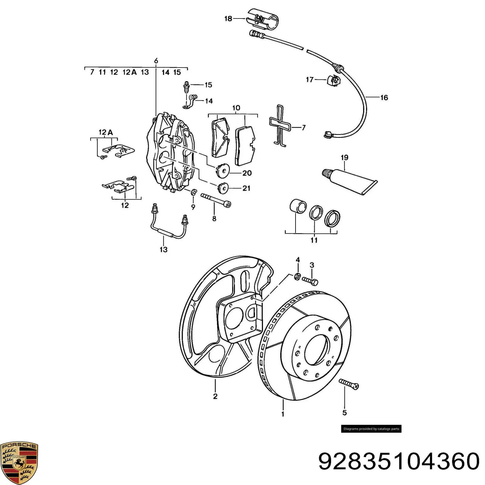 Купити 92835104303 Porsche Ротор гальмівний
