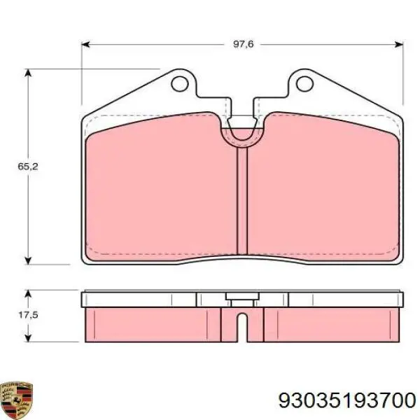 Колодки гальмові задні, дискові 93035193700 Porsche