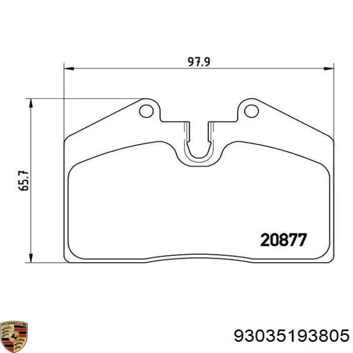 Колодки гальмові задні, дискові 93035193805 Porsche