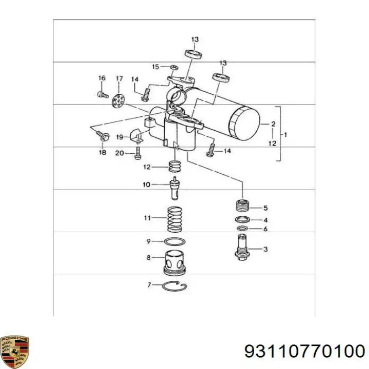 Купити 93110770100 Porsche Фільтр очищення масла відцентровий