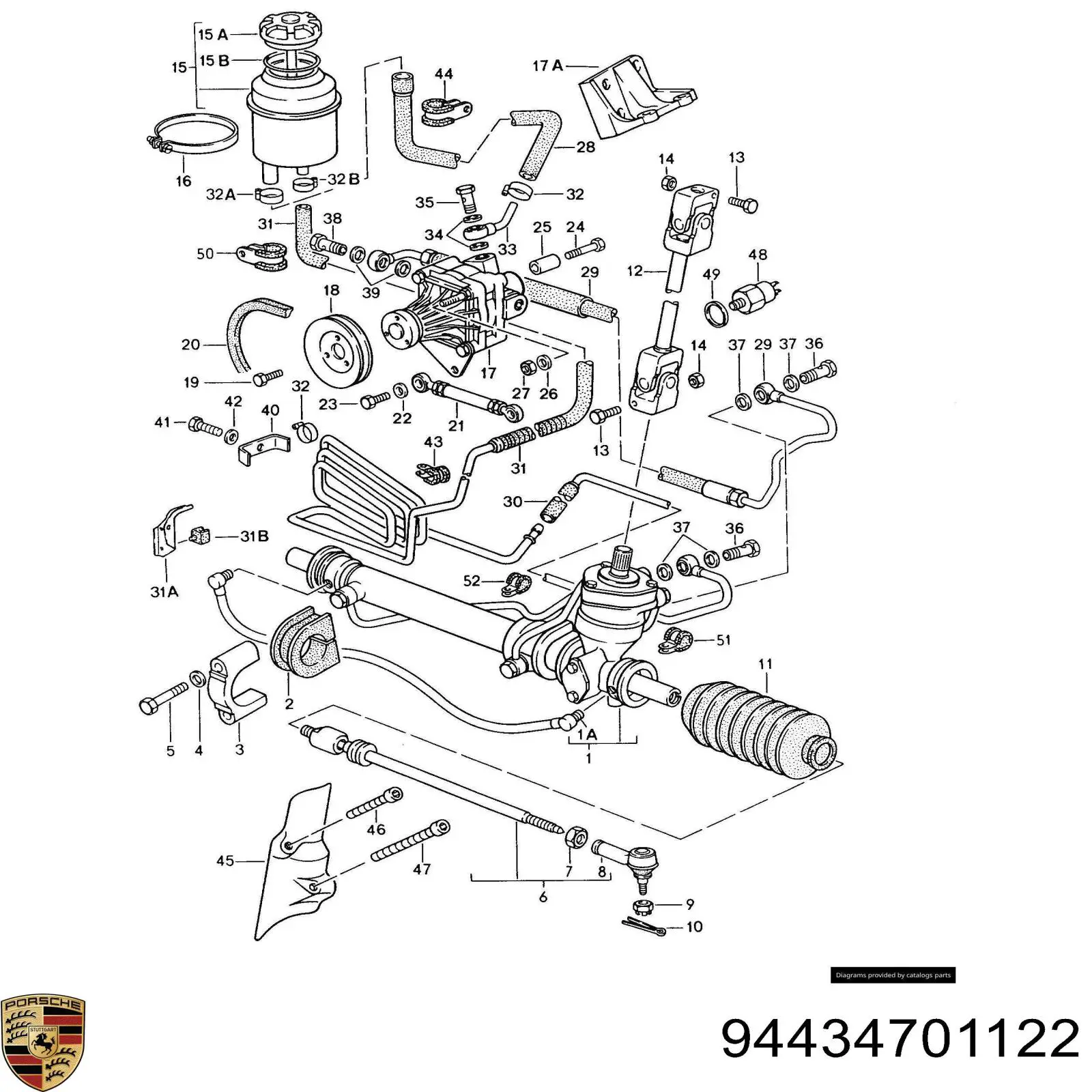 Управління рульове в зборі Porsche 94434701122 ціна, від 4386.75 USD