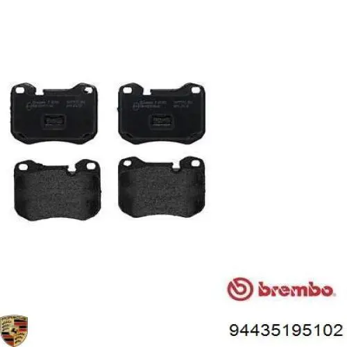 Передні тормозні колодки 94435195102 Porsche