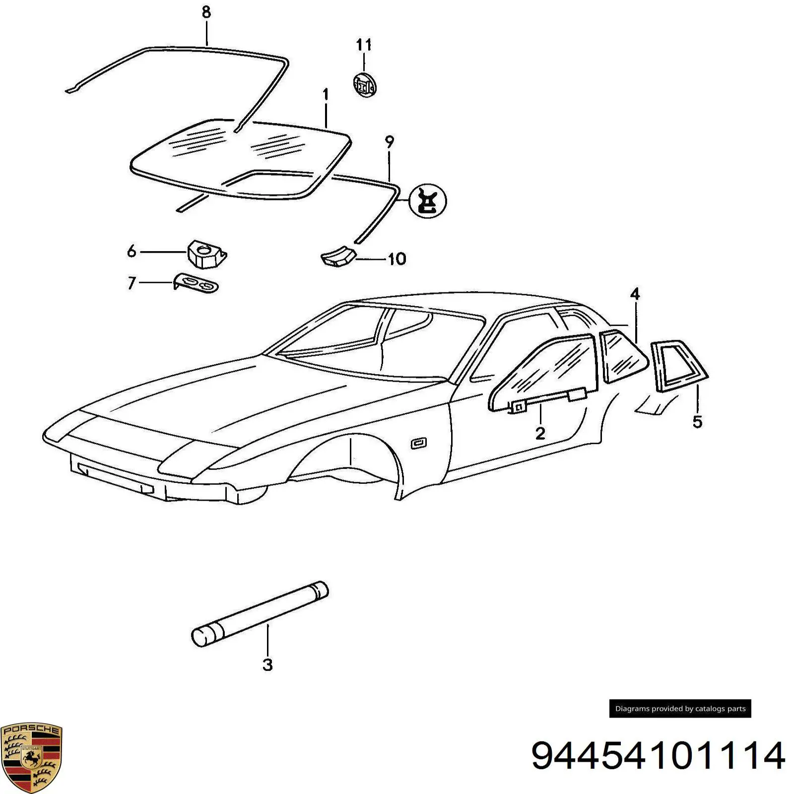Автоскло Porsche 94454101114 ціна, від 319.91 USD