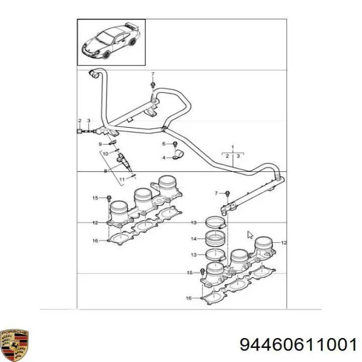 94460611001 Porsche Форсунка вприску палива