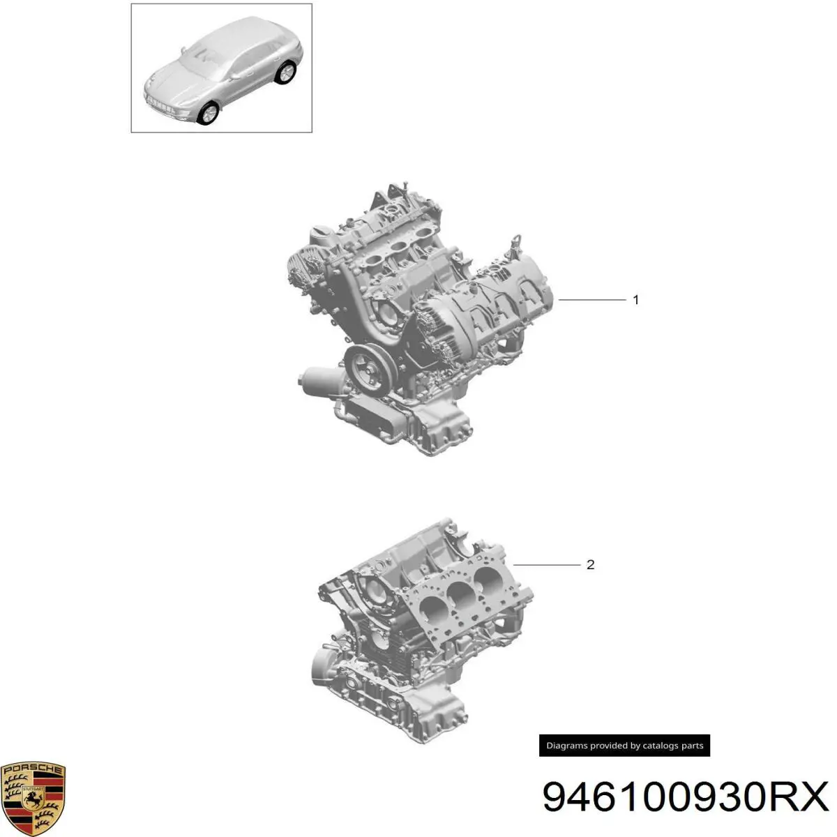 ДВЗ Porsche 946100930RX ціна, від 6306.36 USD