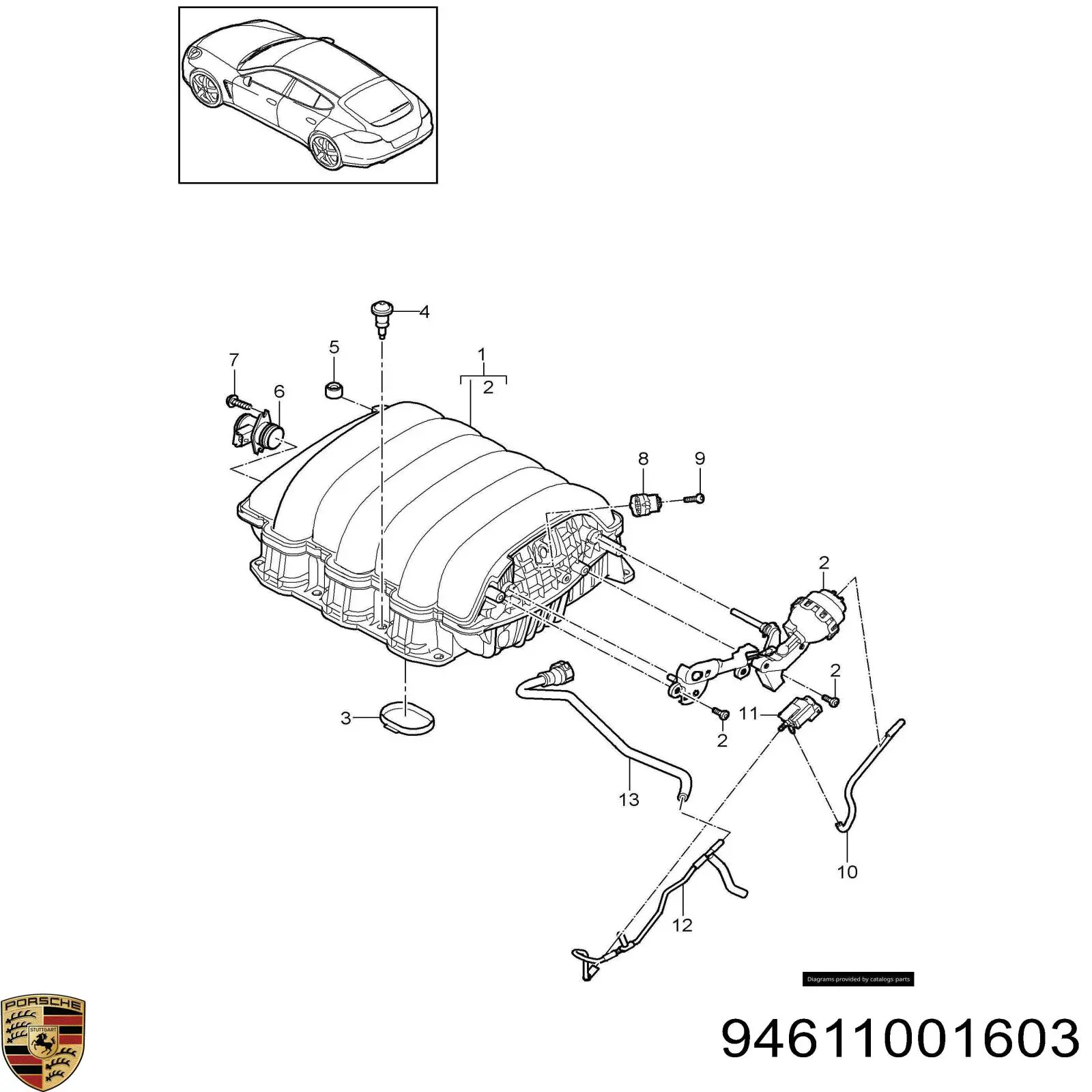 Колектор впускний Porsche Panamera ліфтбек (970) (2009 - 2017) ціна, від 592.62 USD