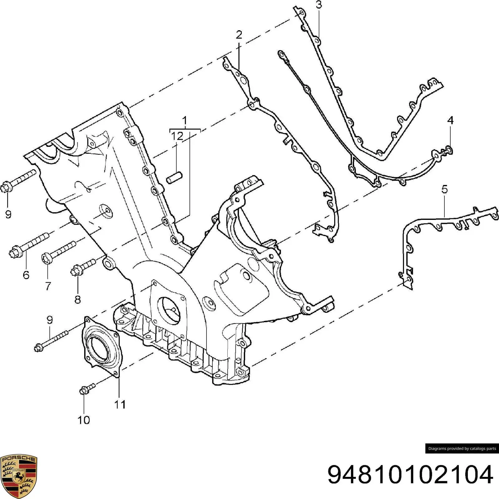 Кришка двигуна передня Porsche Cayenne (955) (Порше Каен)