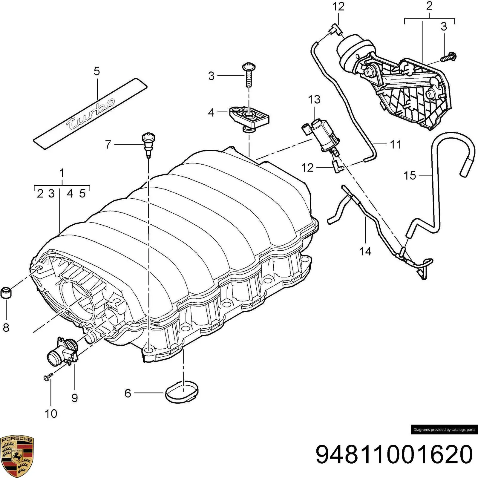 Колектор впускний Porsche 94811001623 ціна, від 925.07 USD